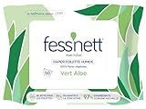 Fess'nett Toilettenpapier, feucht, Pocket, Grün, Aloe, 50 Stück – Dermatologisch getestet 0% Parabene, 0% Phenoxyethanol – für normale Haut