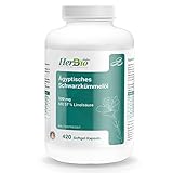 HerbBio ägyptisches Schwarzkümmelöl-Kapseln 500mg 420 Softgel-Kapseln - 57% Linolsäure - Premium-Inhaltsstoffe - kaltgepresst - Halal-zertifiziert, 100% Rindergelatine.