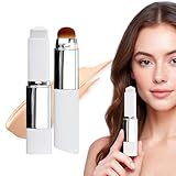 2 In 1 Foundation Stick mit Bürste, Doppelseitige Make Up Pinsel Fundamente Körper Wasserfest, Creme Abdeckstift Gesicht Effektiv Bedecken Dunkle Ringe für Beine, Arme Und Körper (Medium)