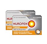 NUROFEN 200 mg Schmelztabletten Lemon - Bei leichten bis mäßig starken Schmerzen & Fieber- Ab 6 Jahren - 2 x 24 Stück