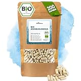 RheinNatur Bio Ashwagandha Kapseln 200 Stück - 3000 mg je Tagesdosis - Reines Bio-Ashwagandha mit pflanzlicher Kapselhülle, vegan - Reich an Mineralstoffen, Vitaminen & Antioxidantien