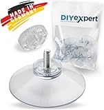 DIYexpert® 8 x Saugnapf Ø 40 mm mit Gewinde M4x10mm inkl. Rändelmuttern transparent - Made in Germany