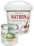 Natron Pulver + Kokosöl, von Gourmeteur aus natürlichem Vorkommen, („nicht synthetisch“) 1,5 kg + 300ml für Kosmetik und die innere Anwendung geeignet. Lebensmittelqualität.