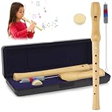 Blockflöte aus Holz Sopranblockflöte Holzblockflöte im deutschen Stil, Instrument für Kinder, Erwachsene, Anfänger, barocke Griffweise, C-Taste