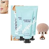 All-Over Complexion Perfector, Moisturizer, Concealer & Coverage, Lightweight & waterproof, Long-Lasting CC Cream Foundation (3PCS+Bürste, 80g)
