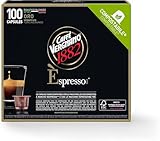 Caffè Vergnano 1882 Èspresso kompostierbare Kaffeekapseln, Oro - Packung enthält 100 Kapseln