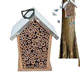 Bienenhaus - bugss House Garden, Vorteilhaftes Insekthaus | Hölzerne Marienkäferlebensraum Mit Müheloser Installation, Dekorative Nistkiste Für Ladykäfchen Lacewings, Outdoor Garten Hinterhof Balkon F