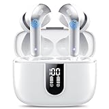Bluetooth Kopfhörer, In Ear Kopfhörer Kabellos Bluetooth 5.3 mit 50H Tiefer Bass, 2024 Neue Kabellose Kopfhörer Noise Cancelling Earbuds mit 4 ENC Mic, IPX7 Wasserdicht Ohrhörer, Weiß