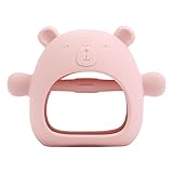 Beißspielzeug für Baby, Silikon Beißring Fäustling für Babys, Kleinkinder, Beißring, Junge Mädchen Dusche Geschenke Rosa