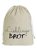 | 2er-Set Brotbeutel - Lieblingsbrot -100% naturbelassene Baumwolle - oeko zertifiziert - 40x30 cm