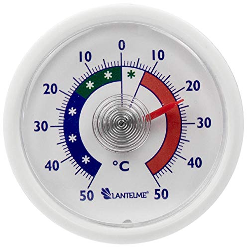 Lantelme Kühlschrankthermometer selbstklebend analog deutsche Herstellung für Kühlschrank Gefrierschrank Thermometer 2456