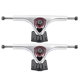 Aluminiumlegierung Longboard Trucks Achsen, 2pcs Professionelle Skateboard Brücke Bracke Räder Set Achse Bridge Skate Halterung Hardware Dichtung Nagel Universal Bracket Skateboarddecks Ersatz Silber