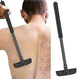 Rückenrasierer Herren - Einfache Rasur mit Rasierer für Männer, Edelstahlstab 29cm, Effektive Rückenenthaarung, Ergonomischer Rasierapparat