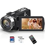 Videokamera 4K 48MP Camcorder mit IR Nachtsicht, 18-Facher Digitalzoom 30FPS Video Kamera Recorder, 3.0-Zoll-LCD Touchscreen Webcam Vlog Kamera für YouTube mit Fernbedienung, SD-Karte und 2 Batterien