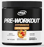 Wehle Preworkout (40 Portionen) Hyperdrive Eistee Pfirsich unglaublich lecker mit Citrullin, Beta Alanin, Taurin, Koffein, Guarana - hochdosiert - 360g