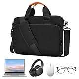 Notebook Tasche 17-17,3 Zoll Laptoptasche Schwarz Laptop Schultertasche Wasserdichte Umhängetasche Große Aktentasche Verdickte Computer Tasche für PC MacBook Büro Business Reise