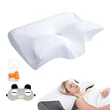 Gienslru Dreamsleepz Kissen, Dreamsleepz Orthopädisches Kissen, Otpedic Nackentraum Ergonomische Unterstützung für Deinen Nacken, Endlich Schmerzfrei & Erholt Aufwachen (Weiß)