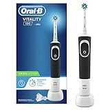 Oral-B Vitality 100 Elektrische Zahnbürste/Electric Toothbrush, 1 Putzprogamm, Timer, 1 CrossAction Aufsteckbürste, Geschenk Mann/Frau, schwarz