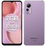 Ulefone Handy ohne Vertrag Günstig, Note 14 Smartphone 4G Android 12 Quad-core 16GB ROM 128GB Erweiterbar 4500mAh mit 8MP Kamera 6,52 Zoll 3 Slots/Face ID/GPS/WiFi/FM/Große Schrift Dual SIM Violett