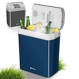 Juskys elektrische Kühlbox 24 Liter 12 V / 230 V für Auto, LKW, Reisemobil, Camping - Mini Kühlschrank kalt & warm - thermoelektrische Box - Blau