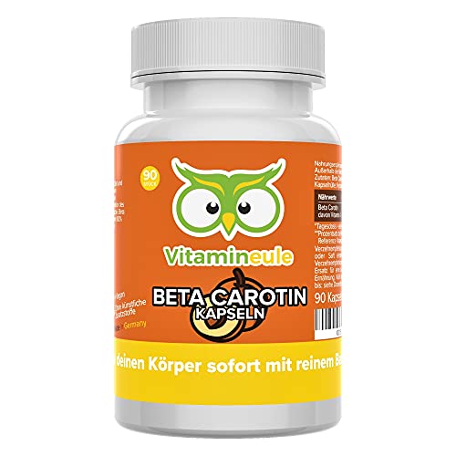 Beta Carotin Kapseln - 50.000 i.E. / 30mg - hochdosiert - Qualität aus Deutschland - laborgeprüft - vegan - ohne Zusätze - natürliches Vitamin A - kleine Kapseln statt Tabletten - Vitamineule®