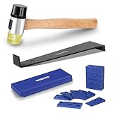 WORKPRO Laminat Verlegeset, Werkzeug zum Verlegen von Laminat mit 30 Abstandshalter, doppelseitigem Hammer, Zugeisen, Schlagklotz, Bausatz für den Bodeneinbau