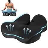 JABNOW Sitzkissen Orthopädisch Sitzkissen Bürostuhl Ergonomisches Sitzkissen mit Memory-Schaum zur Linderung von Steißbeinschmerzen für Büro, Auto, Sofa und Rollstuhl Schwarz