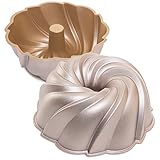 Erreke Gugelhupfform, Professionelle Qualität Kuchenform, Gugelhupf Backform, Sehr Widerstandsfähig, Doppelte Antihaftschicht, 2.5 Liter Kugelhupf Backform 24cm, Twist