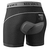 NOOYME Fahrradhose Herren Radunterhose Herren Schnelltrockende Radlerhose Herren mit Sitzpolster 4D Atmungsaktive Fahrradunterhose Herren Gepolstert Elastische Radhose Herren Schwarzgrau L