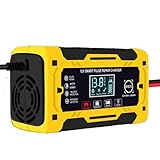 Batterieladegerät für Auto, 12 V, 6 A, Kfz-Ladegerät, 6 A, 12 V, Trickle, tragbares Kfz-Ladegerät für LKW und Motorrad