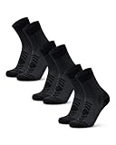 DANISH ENDURANCE Leichte Merino Wolle Wandersocken, Sommer Wollsocken, Unisex, für Herren & Damen, 3 Paar, Schwarz, 43-47