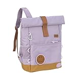 LÄSSIG Kinderrucksack mit Brustgurt Freizeitrucksack wasserabweisend, 15 Liter/Medium Rolltop Backpack lilac