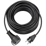 Brennenstuhl Qualitäts-Gummi-Verlängerungskabel 25m (IP44, Kabel für außen) schwarz