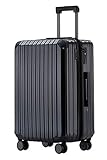 Münicase M816 TSA-Schloß Koffer Reisekoffer Trolley Kofferset Hardschale Boardcase Handgepäck (Schwarz, Mittler Koffer)