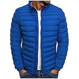 Winterjacke Herren Einfarbig Wattierte Jacke Autumn Winter Warm Steppjacke Lässig Wintermantel Reißverschluss Stehkragen Daunenjacke Passform Übergangsjacke Bequem Puffer Coat Winterparka