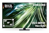 Samsung Neo QLED 4K QN90D Fernseher 75 Zoll, Samsung TV mit Neural Quantum 4K AI Gen2 Prozessor, Quantum-Matrix-Technologie, AI 4K Upscaling, Smart TV, KI TV, GQ75QN90DATXZG, Deutsches Modell [2024]