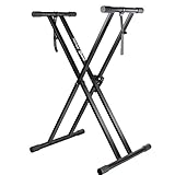 RockJam Xfinity Doublebraced Pre Assembled Keyboard Stand with Locking Straps