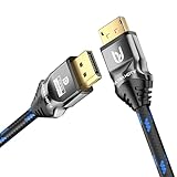Ultra HDTV Neuestes DisplayPort 2.1 Kabel 3m - 8K@60Hz, 4K@60/120/144Hz, 5K@60Hz, 2K@165/240Hz - Kompatibel mit FreeSync und G-Sync - Ideal für Gaming-Monitore und PCs - DP zu DP
