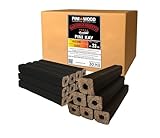 PINI Kay Eichenholzbriketts 33 cm lang viereckig mit Zugloch 30 kg Hartholzbriketts Brennholz Holzbriketts Eiche Kamin Ofen Feuerstelle Grill