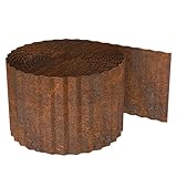 Raseneinfassung Metall 1000x15x0.3cm Rasenkanten Gartenkantene Landschaftsbaukanten Biegsamer Metall Zierzaun Mit Welliger Struktur Für Terrasse Blumenbeet Wege Garten Und Rasenbereich