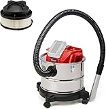 Einhell Akku-Aschesauger TE-AV 18/15 Li C-Solo Power X-Change (Li-Ion, 18V, 100 mbar Saugleistung, 15 l Auffangbehälter, Filterreinigungssystem, Lieferung ohne Akku & Ladegerät), Schwarz/Rot