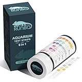 RUNBO 6 in 1 Aquarium-Teststreifen, 150 Stück, Aquarium-Test-Set für Süßwasser, Fischteich, genaue Prüfung der Gesamthärte, Karbonat-Nitrat, Nitrit, Cl2, pH