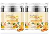 Kurkuma Vitamin C Gesichtscreme, Straffende Gesichtscreme, Anti-Aging, Glättet Falten, Reduziert dunkle Flecken, Gleicht den Hautton aus, Spendet Feuchtigkeit und strahlt, Für alle Hauttypen geeignet