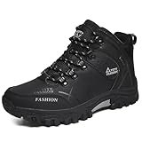 Littleplum Herren Wanderstiefel Leichte Wanderschuhe Atmungsaktiv Stiefeletten High Top Sportschuhe Outdoor Rutschfeste Trekkingschuhe, 18 Schwarz, 42 EU