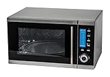 MEDION MD 15501 4 in 1 Mikrowelle mit Grill (25 Liter, 900 Watt, 1100 Watt Grill, 2500 Watt Heißluft, 10 Automatik-Programme) silber