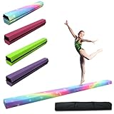 HomeSun Schwebebalken 240cm Faltbar Balance Beam Gymnastik Balance-Balken Gymnastikbalken Übung Fitness Training Turnen für Zuhause (Regenbogen, 240cm)