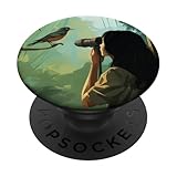 Vogelbeobachter im Hinterhof Vogelbeobachter Vogelbeobachtung Kolibri PopSockets mit austauschbarem PopGrip