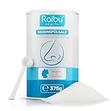 Raibu Nasenspülsalz für Nasendusche, 375g in nachhaltiger XXL Dose inkl. Dosierlöffel, Veganes Nasensalz, Deutsche Produktion, Salz für Nasenspülung, 150 Portionen