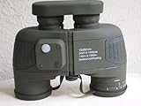 Marine Militär Fernglas 10x50 mit BAK4 Porro - Prismen + 360° Kompass für Marine, Segler, Outdoor