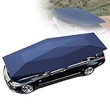 SHEUAO Automatischer Autoschirm,Vollautomatisches Auto-Dachzelt Mit Fernbedienung,(4.2/4.8/5,2M Spannweite, 700n Motor, Wasserdichter Oxford-Stoff) Navy+Stand-5.2m/17ft